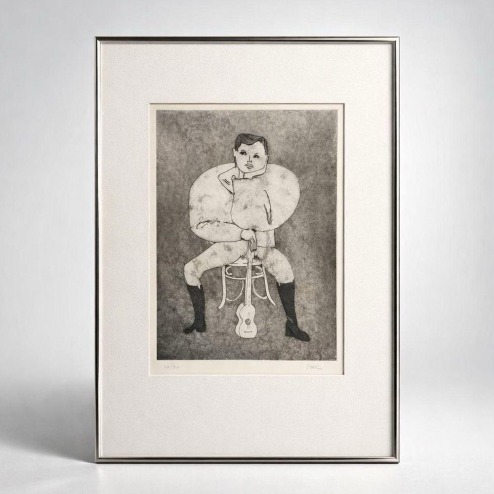 "The Guitar Player" by Bernard Stern (1920-2002). Signed and Numbered